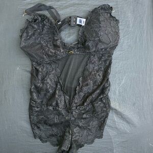 Black Lace Bodysuit Lingerie - Fame Medium